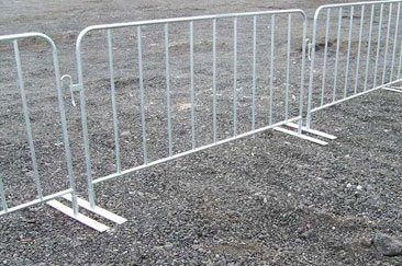 Crowd control barrier on the edge of a footpath