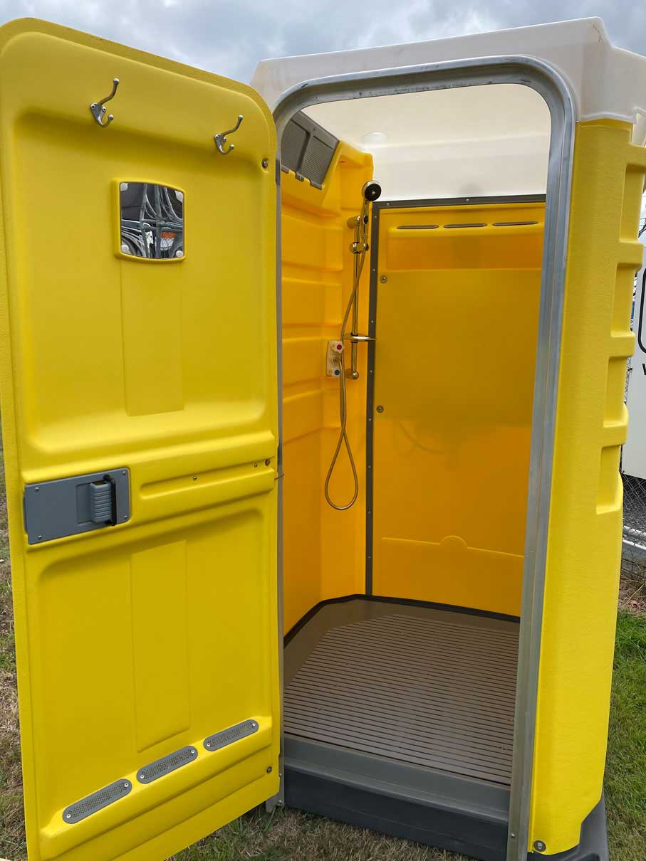 Yellow portable shower